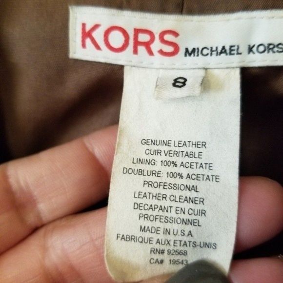 KORS Michael Kors  Vintage Cropped Leather Authentic 1990 Moto Jacket & Skirt - Picture 8 of 13